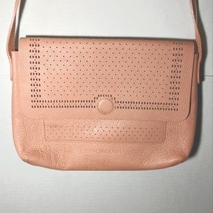 Isaac Mizrahi LeatherCrossbody Bag in Peach🍑 tone